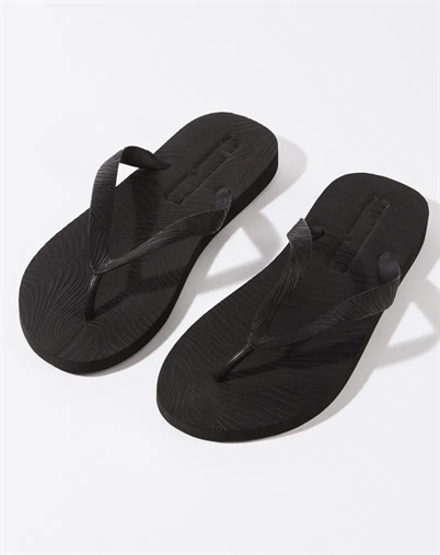 Slim Wide Strap Flip Flops - Black - Sleepers 